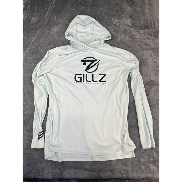 Men's Gillz Mint Aqua Hooded Fishing Performance Top Medium – Excellent - Picture 1 of 10